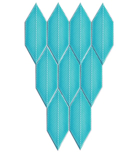 Armada Çini 05X15 Cm Çizgili Yaprak Turkuaz Seramik