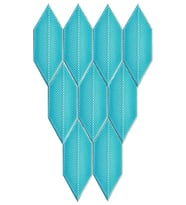 Armada Çini 05X15 Cm Çizgili Yaprak Turkuaz Seramik