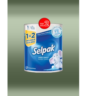 Selpak Kağıt Havlu - Dev Rulo - 3 Katlı - 1 Adet - 2 Paket (000K2)