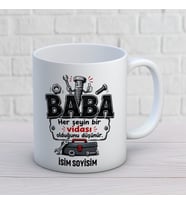 Kişiye Özel Tamirci Baba Tasarımlı İsimli Seramik Kupa Bardak