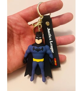 Batman 3D Silikon Anahtarlık Gold Metal Klipsli DC Çanta & Araba Süsü