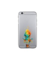 iPhone 6S ile uyumlu Splash ahtapot tasarımlı şeffaf silikon kılıf