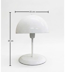 Solo Mantar Tasarım Beyaz Abajur 25 cm