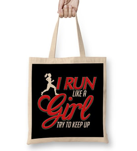 Cute I Run Like a Girl, Try To Keep Up Running Bez Çanta Uzun Saplı