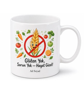 Glütensiz Yaşam Esprili Sağlıklı Beslenme Kupası Komik Hediye Bardak