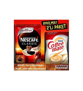 Nescafe Classic Eko 200 gr ve 200 gr Coffe Mate Ayrılmaz 2 li Paket