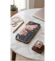 iPhone 11 Uyumlu Rose Gold Kelebek Desenli Lüks Çerçeveli Telefon Kılıfı – Şık Koruma & Zarafet