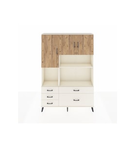 Arges Dolap 8 Raflı 5 Çekmeceli 3 Kapaklı 132x30x195 Aytaşı-Çam/Aytaşı