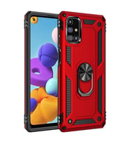 Galaxy M51 Kılıf Sofya Yüzüklü Silikon Kapak - Kırmızı