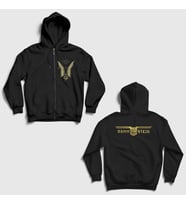 Presmono Unisex Siyah Engel Metal Rammstein Sırt Baskılı Fermuarlı Kapüşonlu Sweatshirt 521450tt