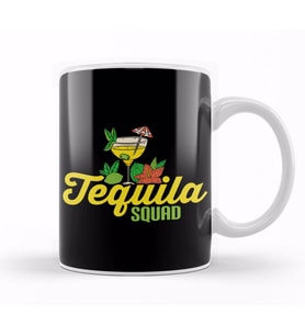 Cute Tequila Squad Margarita Drinking Alcohol Pun Kupa Bardak Porselen