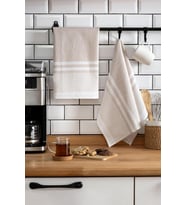 2'li Mutfak Kurulama Bezi,%100 Pamuk yüksek su emici, Beslenme örtüsü, Çok amaçlı servis peçetesi 45x60cm (Bej)