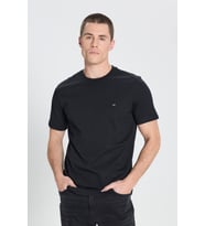 Small Logo Bisiklet Yaka T-shirt Siyah