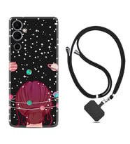 Tecno Pova 4 Kılıf Resimli Boyun Askılı İpli Desenli Silikon Space Woman 1311