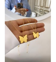 ÇELİK KİŞİYE ÖZEL İSİMLİ KELEBEK KOLYE ÖZEL TASARIM KOLYE KİŞİYE ÖZEL GOLD RENK