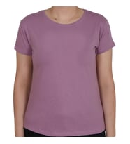 ASM0065 Bayan Düz Lila Viskoz Penye T-Shirt