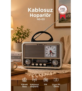 Torima Bluetooth Hoparlör Nostaljik Radyo Speaker NS03 Altın