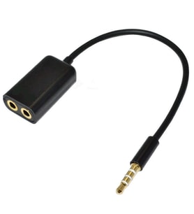 3.5 mm Jack Erkek Çift Dişi Siyah Kulaklık Çoklayıcı Kablo