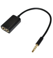 3.5 mm Jack Erkek Çift Dişi Siyah Kulaklık Çoklayıcı Kablo
