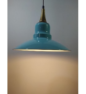 RİOLİGHT RETRO TURKUAZ TEKLİ METAL SARKIT AVİZE ÇAP: 30CM (Siyah)