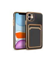 Apple iPhone 11 Uyumlu Kılıf Zore Bark Kartlıklı Kapak (Siyah)