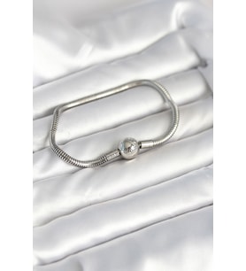 Gümüş Renk Pirinç Charm Bileklik 5886 - LOHO4912-5384
