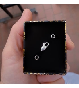 925 Ayar Gümüş 12 mm. Kolye ve bileklik Kilitleme Aparatı ve İki Adet Gümüş Halka