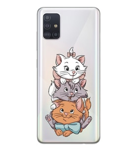 Samsung Galaxy A71 Uyumlu Marie Kedi Tasarımlı Şeffaf Telefon Kılıfı