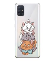 Samsung Galaxy A71 Uyumlu Marie Kedi Tasarımlı Şeffaf Telefon Kılıfı