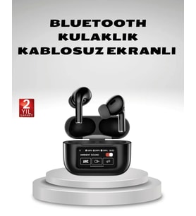 Aktif Gürültü Engelleme (ANC) Kablosuz Bluetooth Kulaklık – Dijital Ekranlı, Dokunmatik ve Uzun Pil