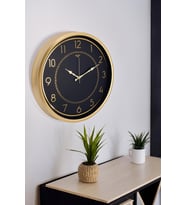 GOLD ÇERÇEVE LATİN RAKAM DUVAR SAATİ 50CM
