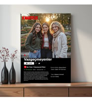 Netflix Tasarımlı  Kişiye Özel  Fotoğraflı Kişileştirilebilir Yan Yana, Omuz Omuza Tasarımlı Ahşap Tablo