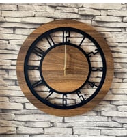 Kişiye Özel  Dekoratif Ahşap Duvar Saati 40 cm
