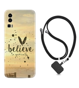 General Mobile Gm 23 Kılıf Resimli Boyun Askılı İpli Desenli Silikon Belive in Yourself 1316