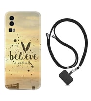 General Mobile Gm 23 Kılıf Resimli Boyun Askılı İpli Desenli Silikon Belive in Yourself 1316