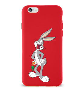 Apple iPhone 6 Uyumlu Lansman Kılıf Bugs Bunny Tasarımlı Altı Kapalı İçi Kadife Kaplı  Kapak (Şeffaf)