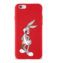 Apple iPhone 6 Uyumlu Lansman Kılıf Bugs Bunny Tasarımlı Altı Kapalı İçi Kadife Kaplı  Kapak (Şeffaf)