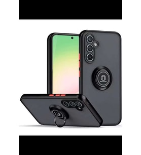 Galaxy S23 FE Kılıf Montreal Yüzüklü Silikon Kapak - Siyah