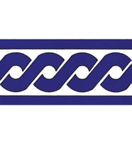 Armada Çini 10x20 Cm KS 20K Kobalt Zincir Desen Seramik Çini Bordür