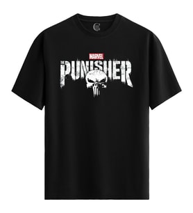 The Punisher - %100 Pamuklu Erkek Siyah Tişört - Premium Quality