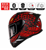 M801 Snake Draglax Kırmızı Motosiklet Kaskı Spoiler Mod Güneş Vizörlü Full Face Kask