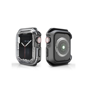 Apple Watch 7 41mm Uyumlu Zore Watch Gard 08 Sert PC + Silikon Koruyucu (Füme)