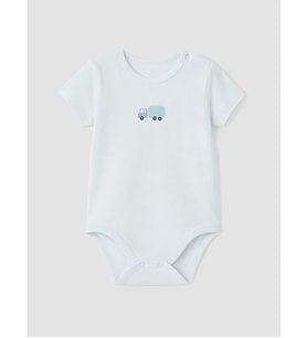 LCW baby Mavi Kısa Kollu Baskılı Erkek Bebek Body