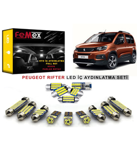 Peugeot Rifter Araçlar için LED İç Aydınlatma Ampul Seti FEMEX Parlak Beyaz