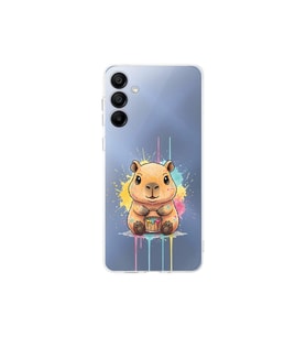 Samsung Galaxy A16 ile Uyumlu Splash Kapibara Tasarımlı Şeffaf Silikon Kılıf