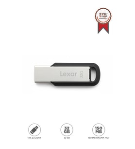 Lexar Metal USB 3.2 Gen1 Flash Bellek 150 MB/s – 32 GB M400 (Siyah)