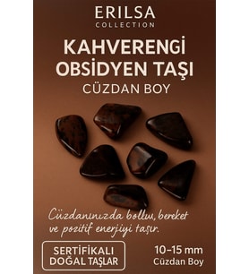 Sertifikalı Kahverengi Obsidyen Taşı Kütle 10-15 mm – Koruma Topraklanma ve Bereket Taşı (Çok Renkli)