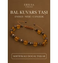 Sertifikalı Bal Kuvars ve Terahertz Taşı Bileklik – Canlılık ve Güç Veren Modern Doğal Şıklık (Çok Renkli)