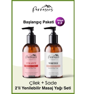 Parnassos Doğal Çilek Ve White Arındırıcı Etkili Aromaterapi Masaj Yağı Seti 150 ml