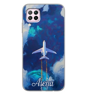 Huawei Gökyüzü Ve Uçak Tasarımlı Şeffaf Telefon Kılıfı